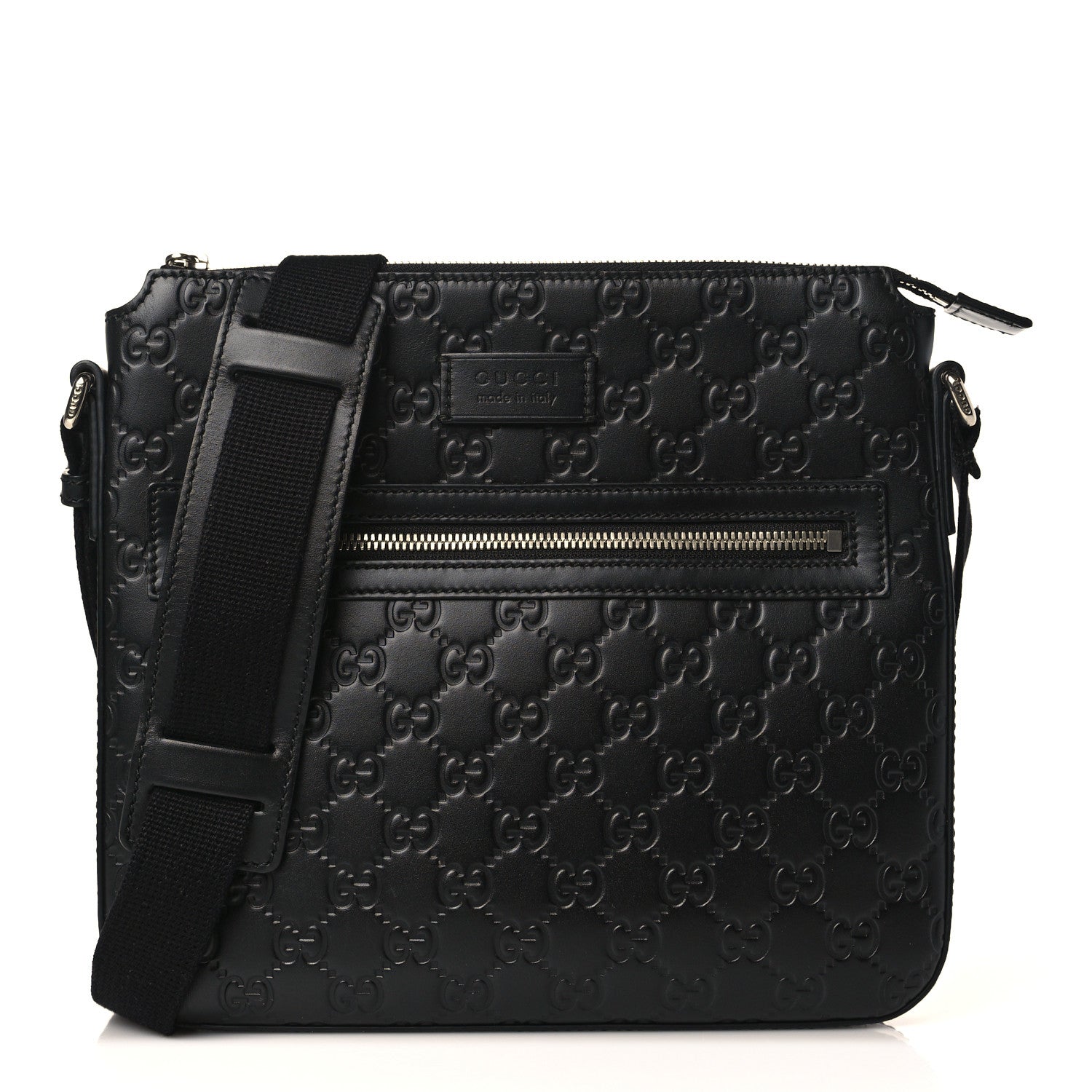 Gucci Guccissima Signature Small Messenger Bag Black 1 of 9