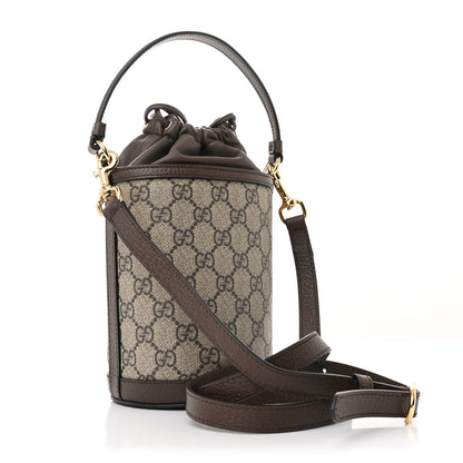 Gucci GG Supreme Monogram Ophidia Mini Bucket Bag Beige Ebony 3 of 10