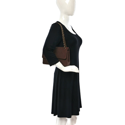 Chanel Jersey Quilted Small Double Flap Brown 3 of 9