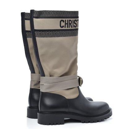 Christian Dior Technical Fabric Calfskin D-Major Boots 38.5 Taupe Black 4 of 7