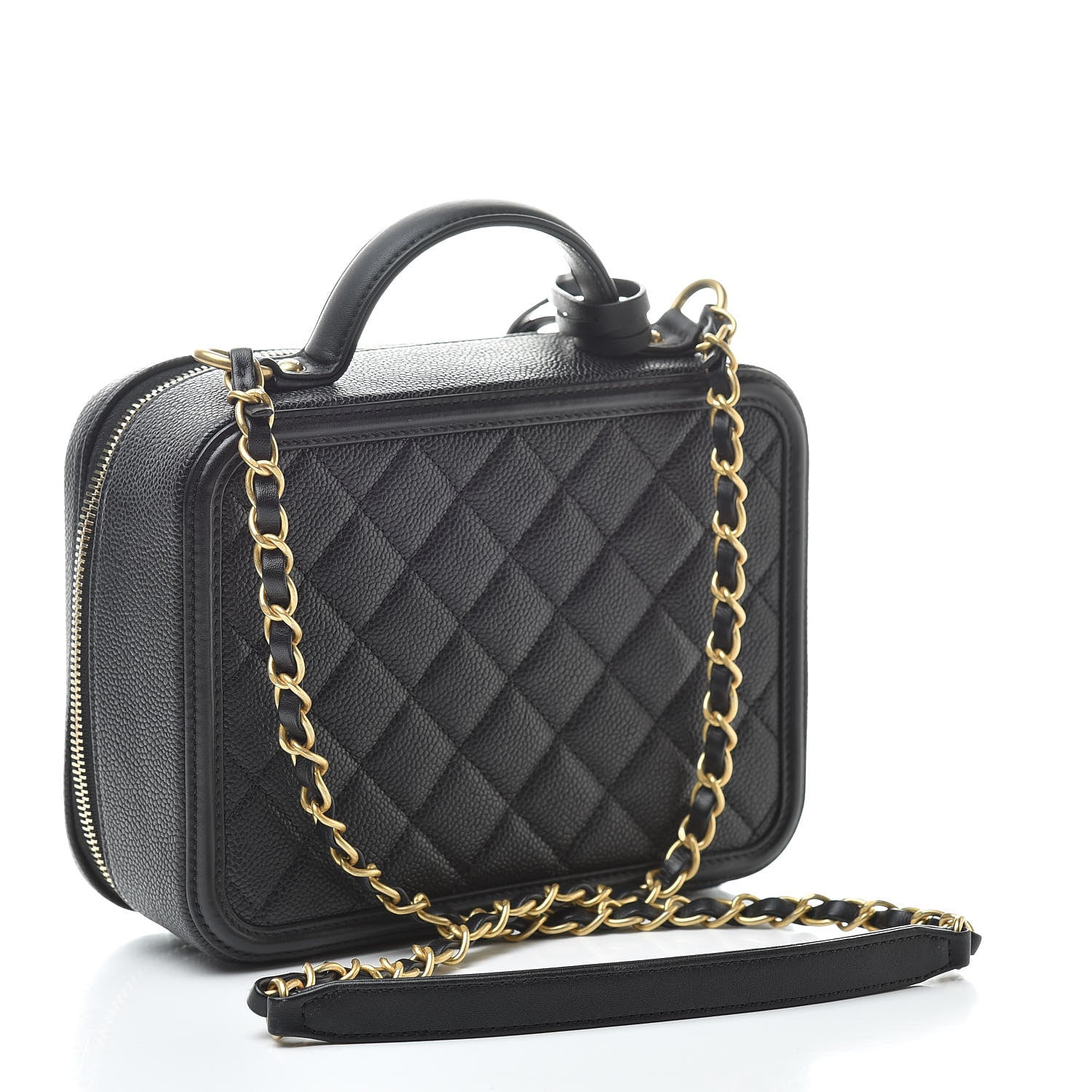 Chanel Caviar Quilted Medium CC Filigree Vanity Case Black 3 of 12