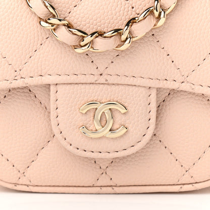 Chanel Caviar Quilted Mini Clutch With Chain Light Beige 11 of 12