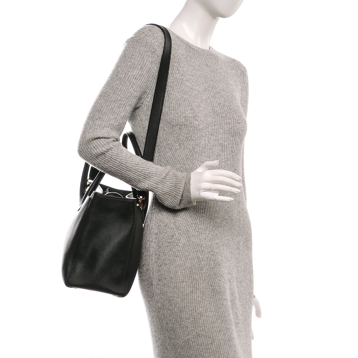 Chanel Calfskin Cerf Executive Shopper Tote Black 2 of 7