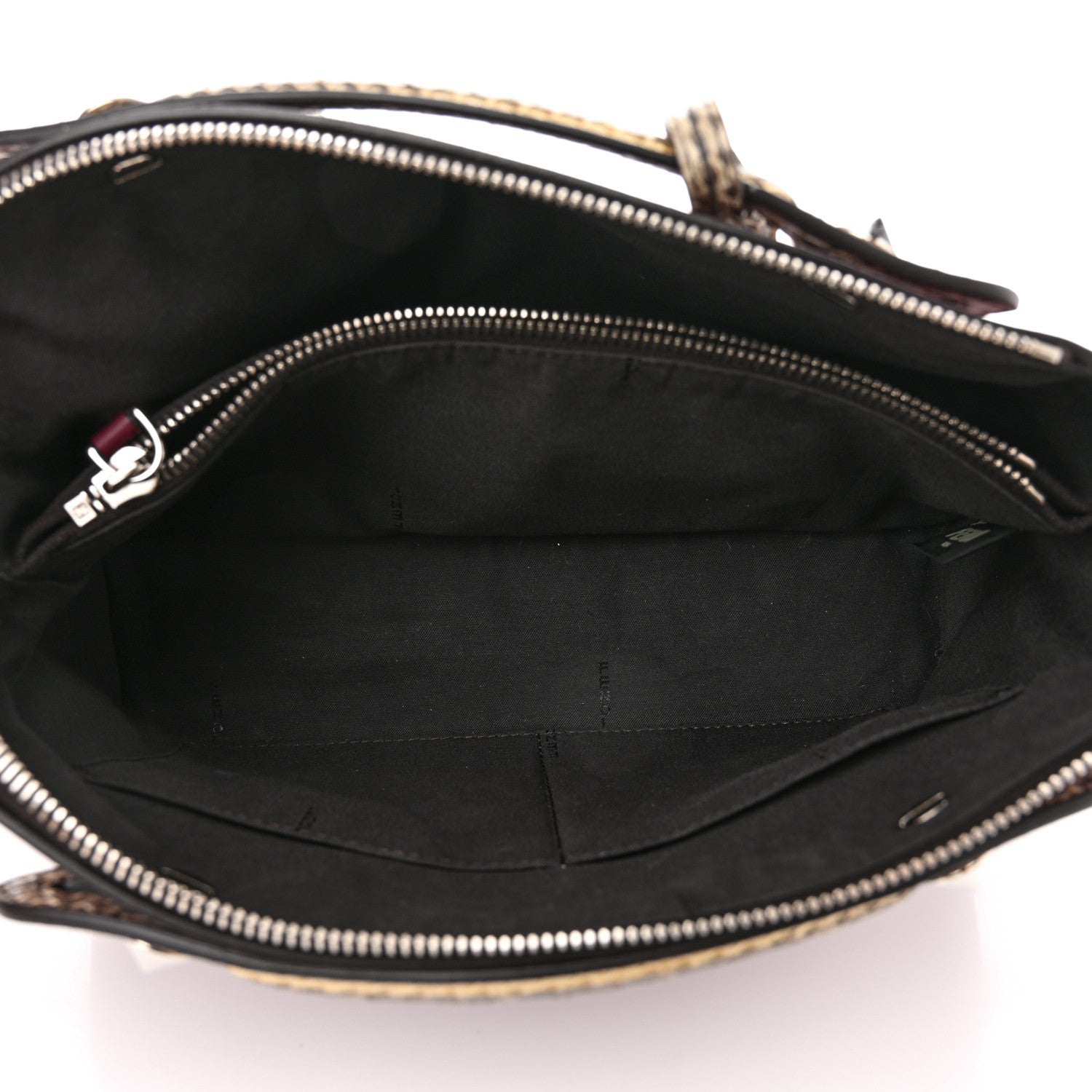 Fendi Vitello Dolce Elaphe Medium By The Way Boston Bag Black Cherry Multicolor 5 of 12