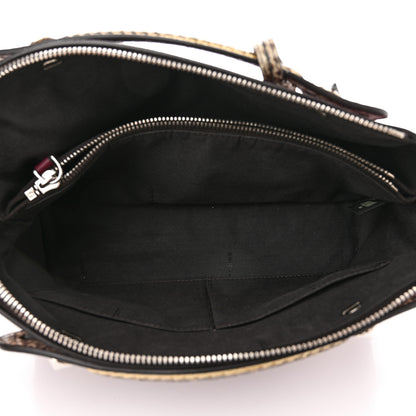Fendi Vitello Dolce Elaphe Medium By The Way Boston Bag Black Cherry Multicolor 5 of 12