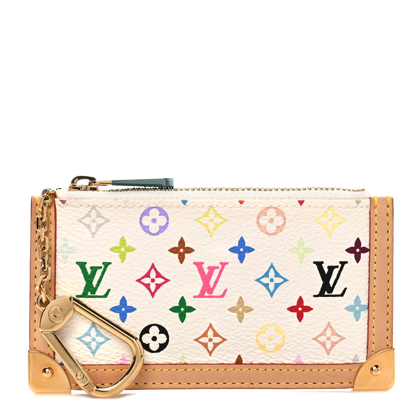 Monogram Multicolor Key Pouch White