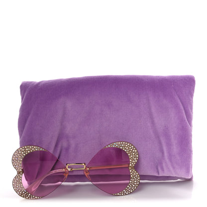 Gucci Metal Crystal Heart Frame Sunglasses GG0897S Pink Gold 8 of 8