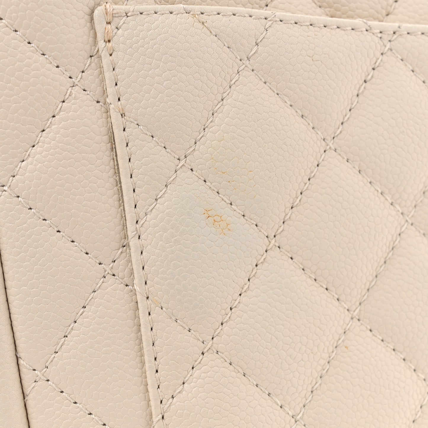 Caviar Quilted Grand Shopping Tote GST White