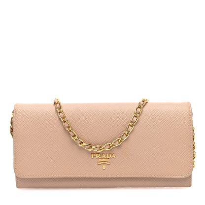 Prada Saffiano Metal Oro Chain Wallet Cammeo 1 of 12