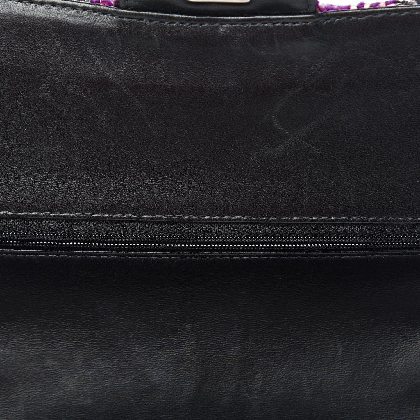 Tweed Quilted Medium Double Flap Pink Black