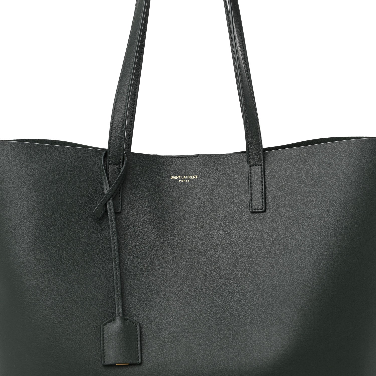 Saint Laurent Calfskin Large Shopping Tote Dark Green 8 of 12