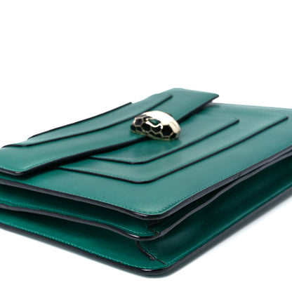 Bulgari Calfskin Serpenti Forever Shoulder Bag Emerald Green 12 of 13