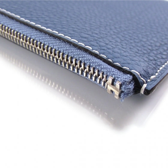 Hermes Togo Dogon Compact Wallet Blue Jean 8 of 8