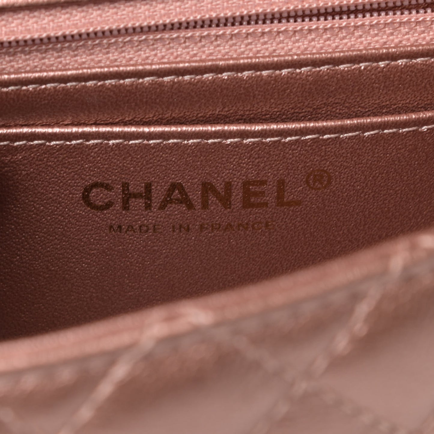 Metallic Grained Calfskin Quilted 2.55 Reissue Mini Flap Copper Pink