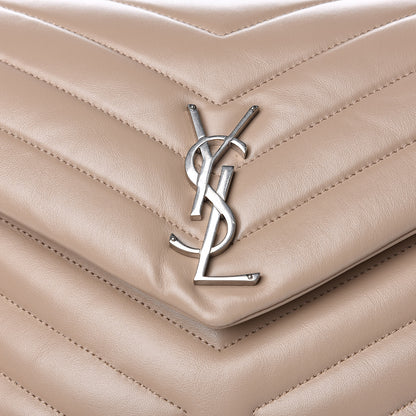 Saint Laurent Calfskin Y Quilted Monogram Medium Loulou Chain Satchel Nude Powder 11 of 11