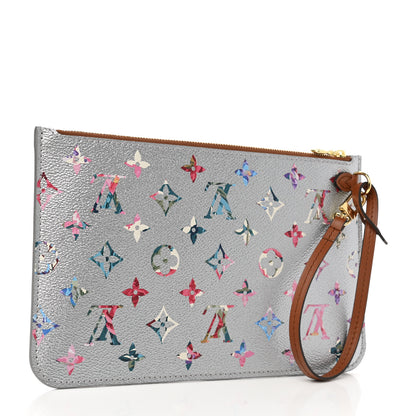 Louis Vuitton Metallic Monogram LV Garden Neverfull MM GM Pochette Silver 3 of 6