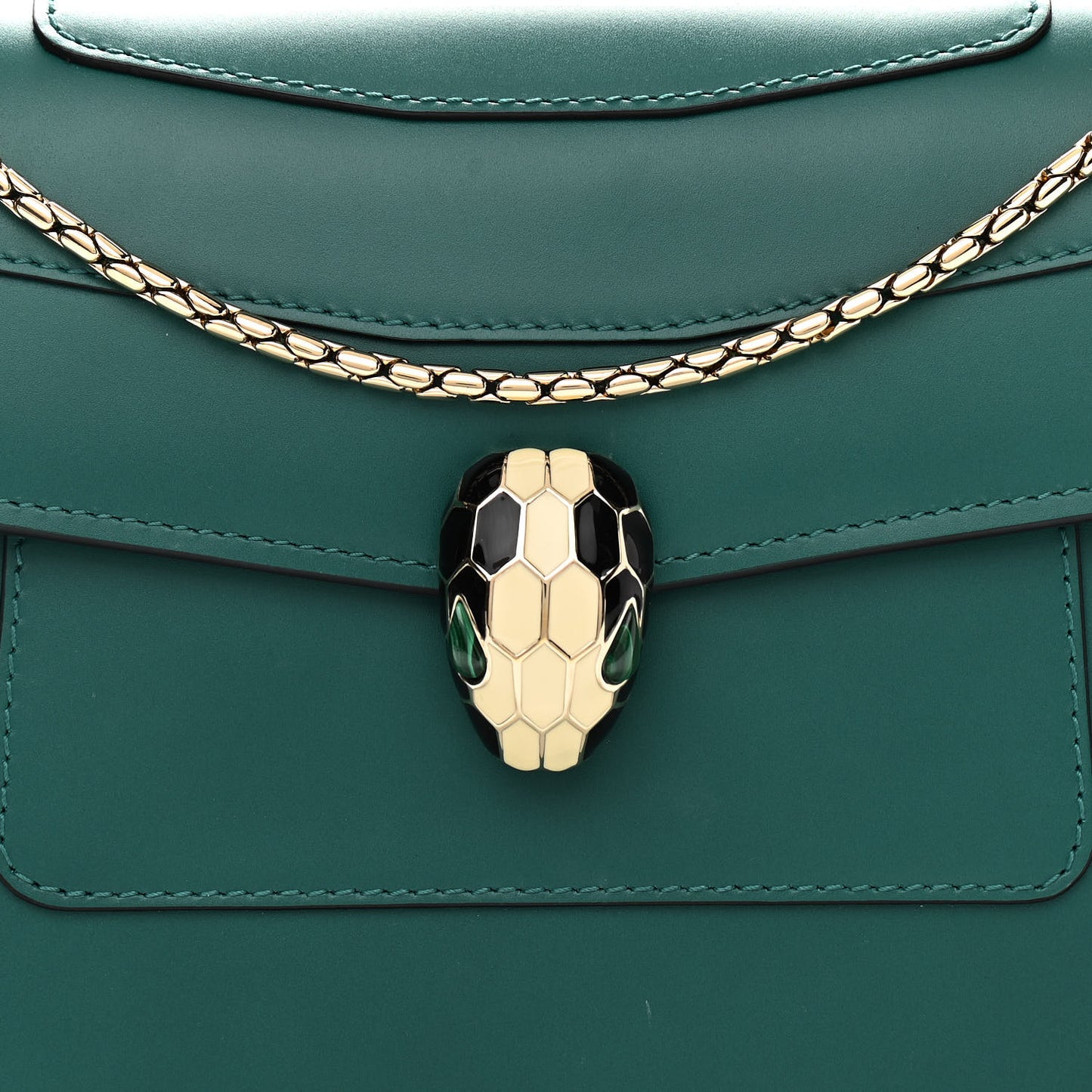 Calfskin Serpenti Forever Shoulder Bag Emerald Green
