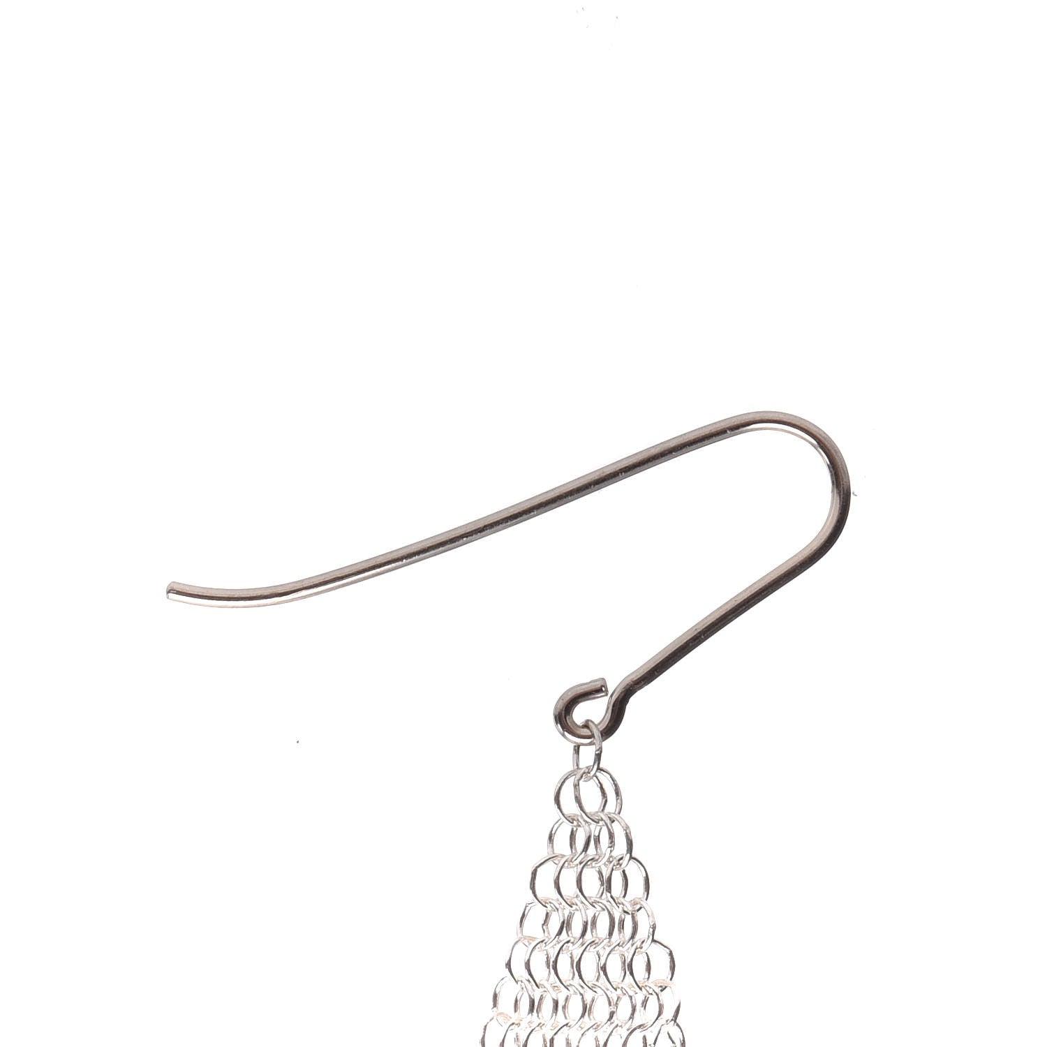 Tiffany Sterling Silver Diamond Elsa Peretti Mesh Tassel Earrings 4 of 4