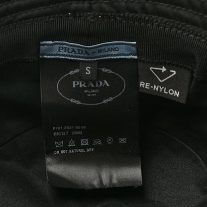 Prada Re-Nylon Metal Triangle Logo Womens Bucket Hat S Black 8 of 9