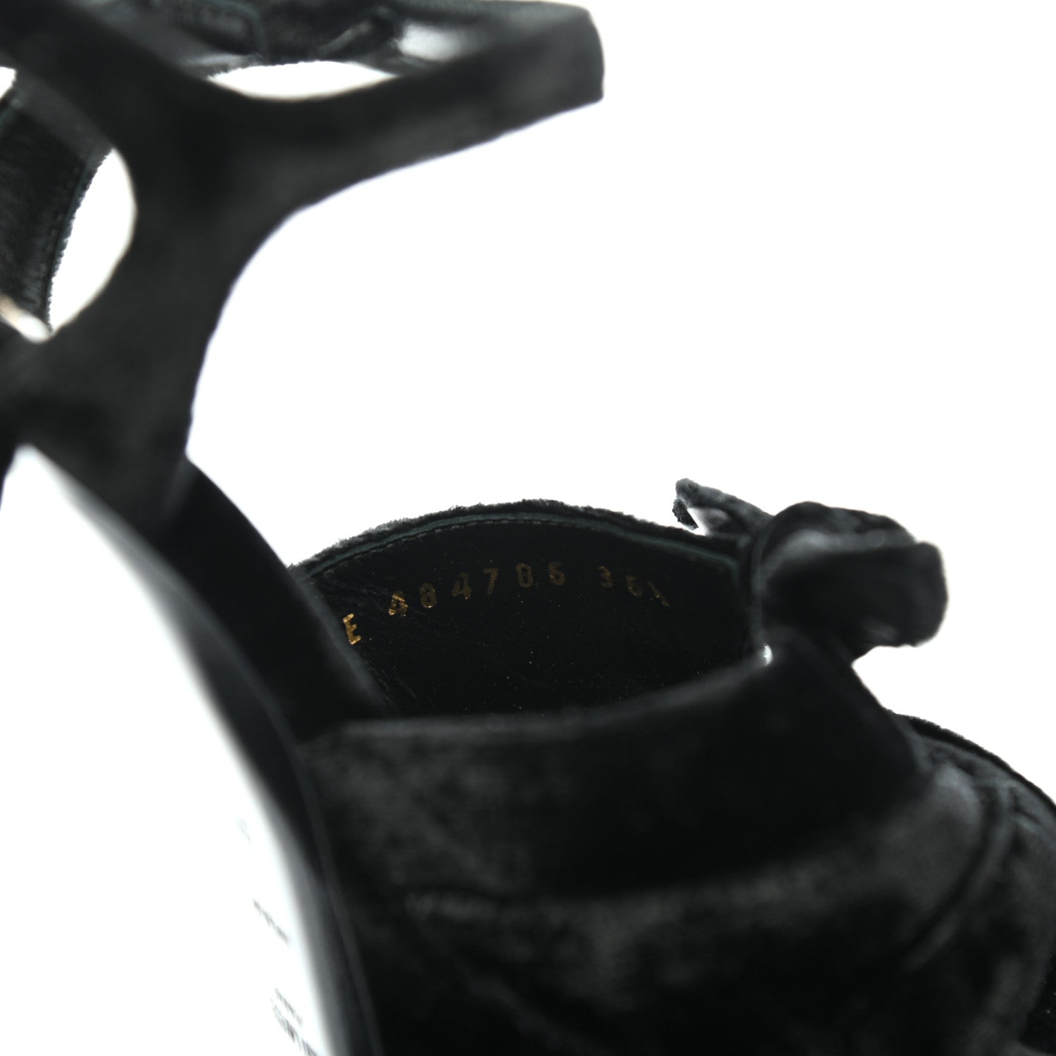 Saint Laurent Crushed Velvet Farrah Platform Sandals 36.5 Black 8 of 11