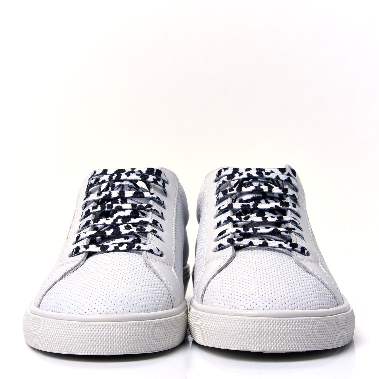 Saint Laurent Perforated Calfskin Cheetah Print Andy Low Top Sneakers 38 White Black 2 of 9