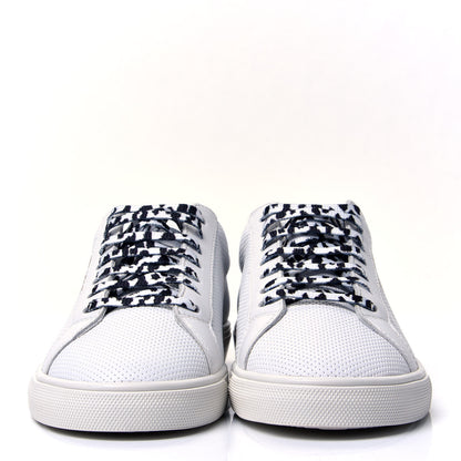 Saint Laurent Perforated Calfskin Cheetah Print Andy Low Top Sneakers 38 White Black 2 of 9