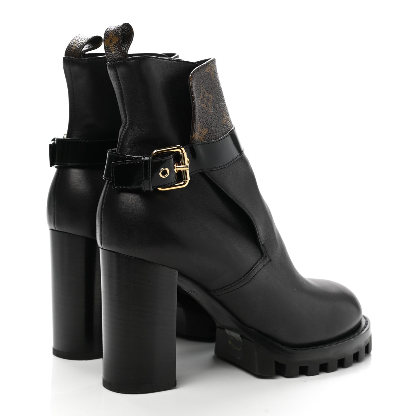 Calfskin Monogram Star Trail Ankle Boots 40 Black