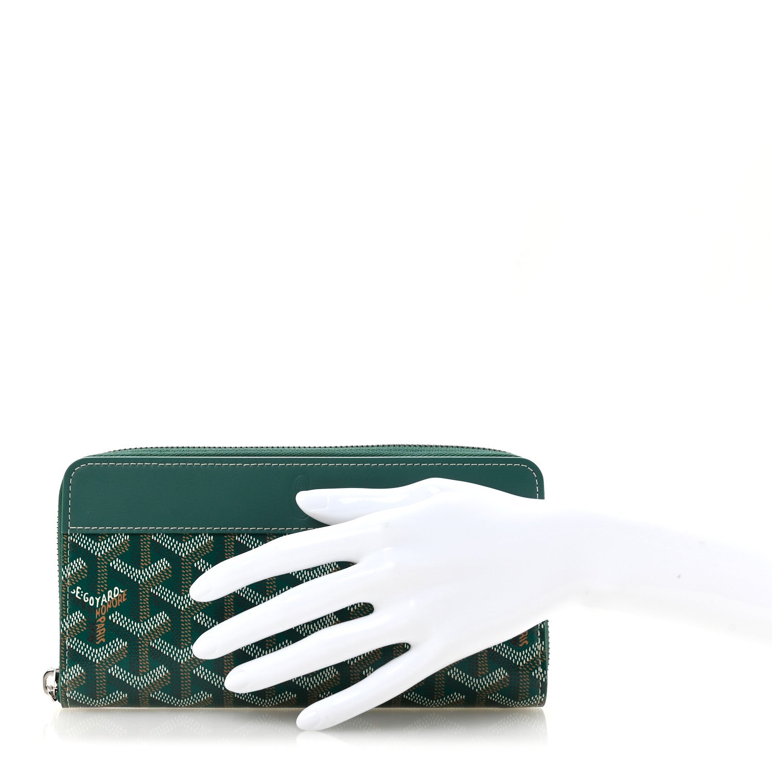 Goyard Goyardine Matignon Zip Around GM Wallet Green 2 of 8
