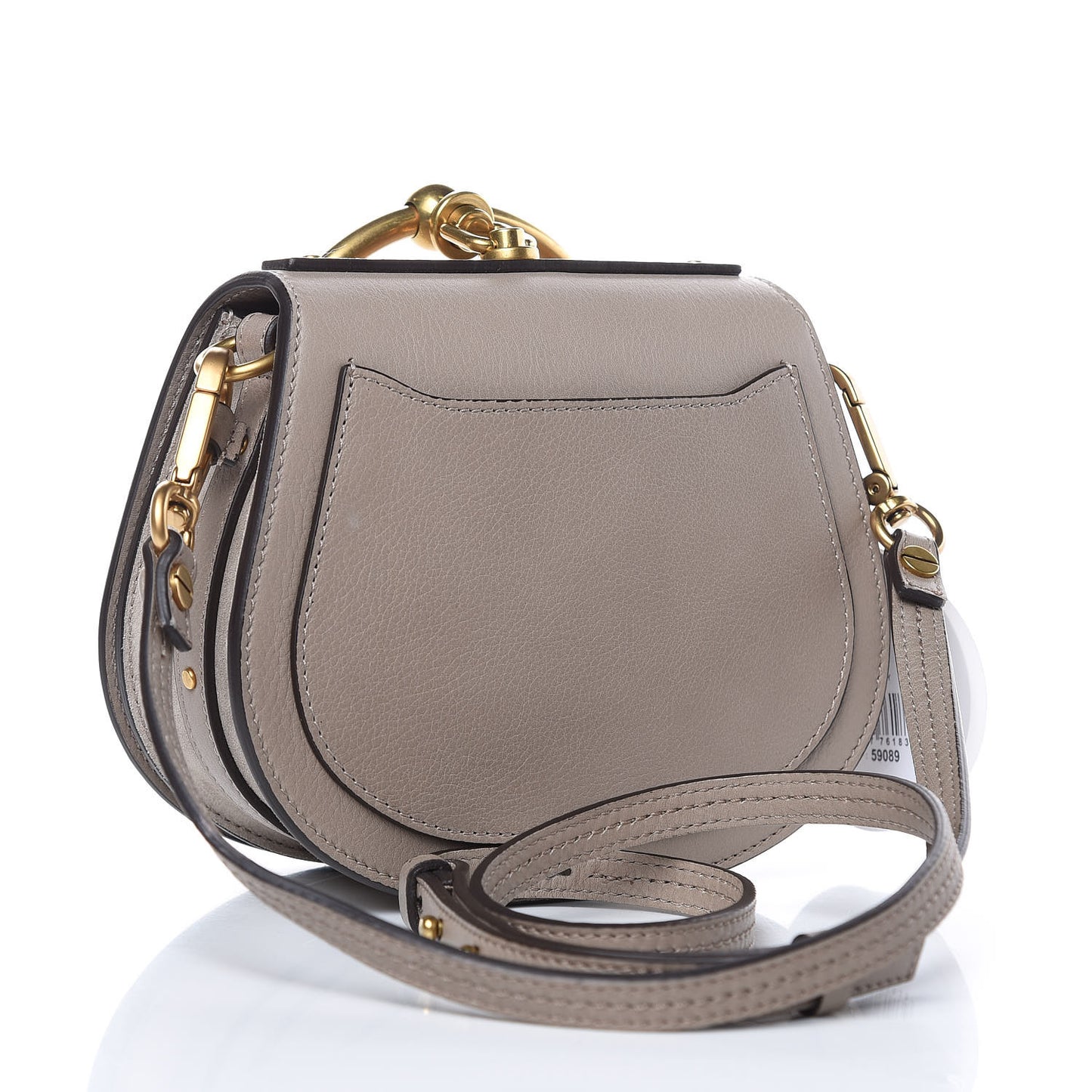 Calfskin Suede Small Nile Bracelet Bag Motty Grey