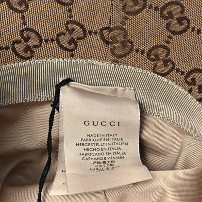 Gucci Monogram Textured Dollar Calfskin GG Jago Bucket Hat S Cacao Beige 9 of 9