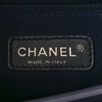 Chanel Lambskin Embossed New Medium Boy Cube Flap Navy 6 of 13