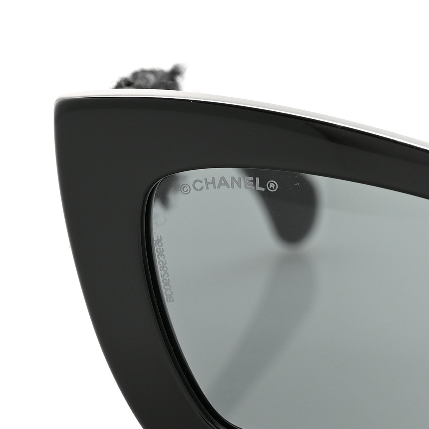 Acetate Tweed CC Cat Eye Sunglasses 71550A Black