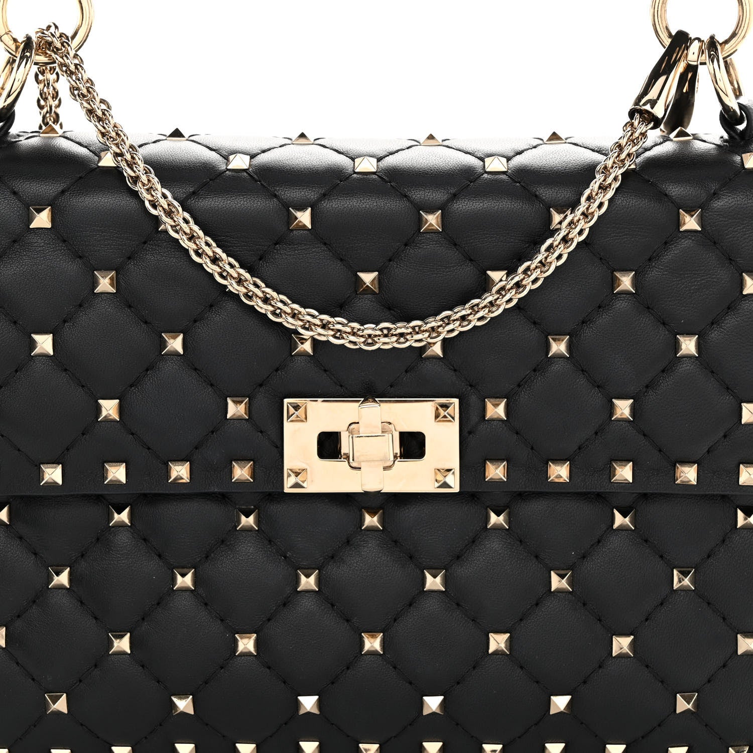 Valentino Garavani Lambskin Medium Rockstud Spike Shoulder Bag Black 7 of 10