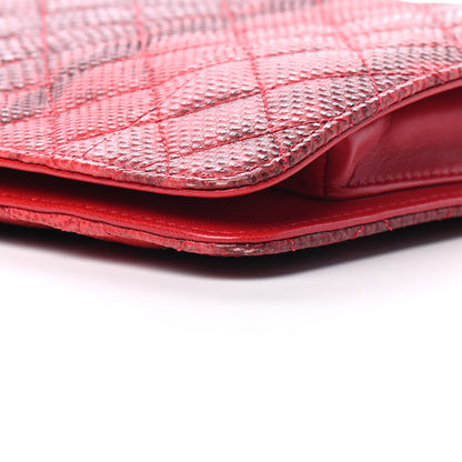 Chanel Quilted Lizard Flap Red 9 of 9