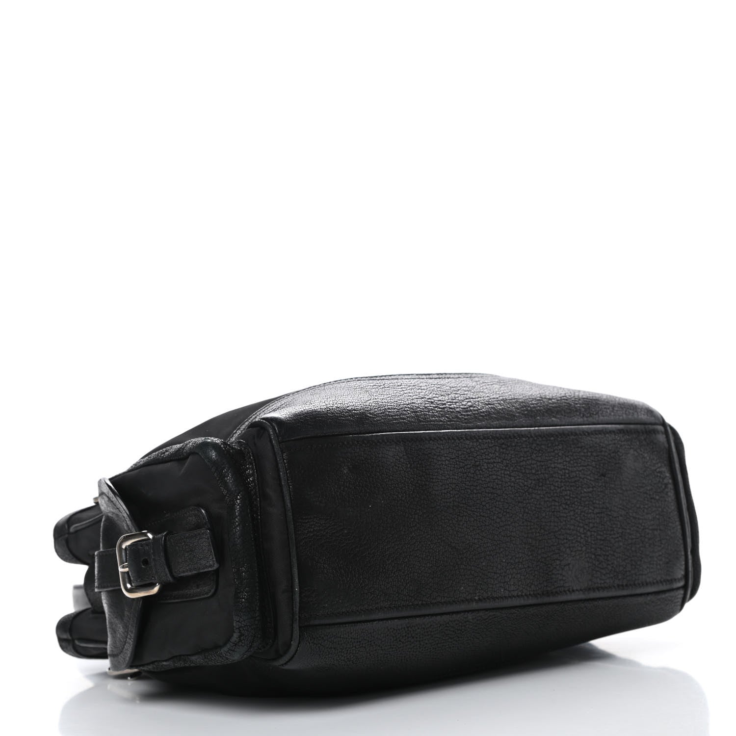 Prada Tessuto Nylon Calfskin Shoulder Bag Black 4 of 15