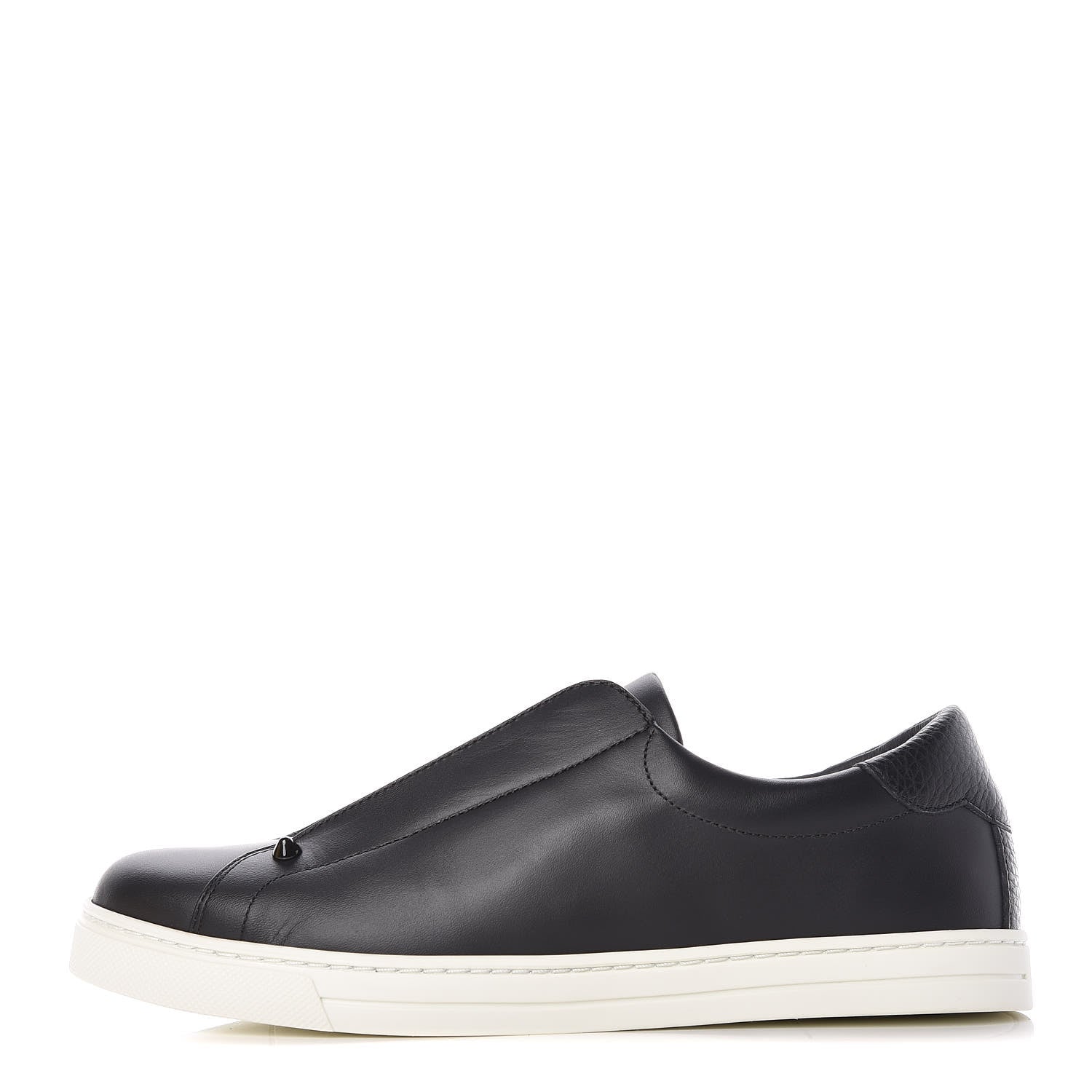 Fendi Vitello Microfiber FF Rockoclick Slip On Sneakers 39 Black Tobacco 1 of 10