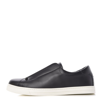 Fendi Vitello Microfiber FF Rockoclick Slip On Sneakers 39 Black Tobacco 1 of 10