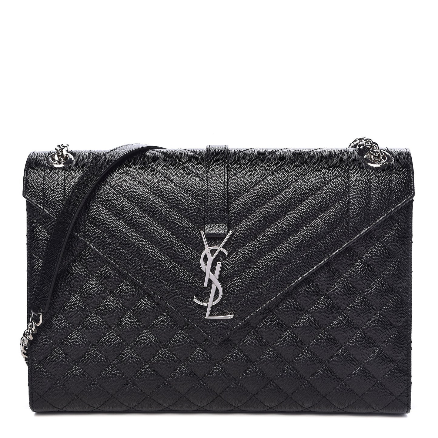 Grain De Poudre Large Tri-Quilt Monogram Satchel Black