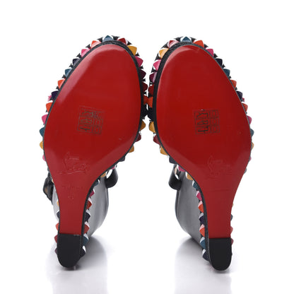 Christian Louboutin Nappa Cataclou 140 Wedge Sandals 40 Black 6 of 8
