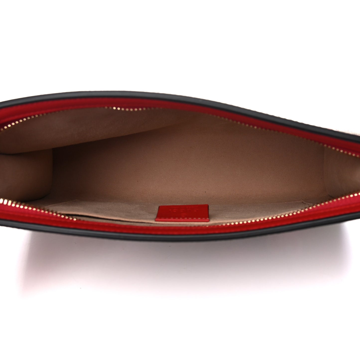 GG Supreme Monogram Apple Large Cosmetic Case Beige Multicolor Lobster Red