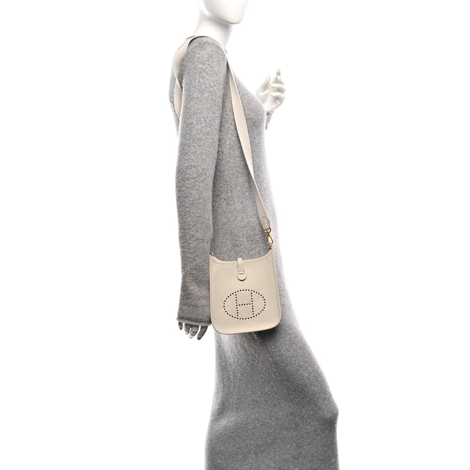 Hermes Taurillon Clemence Evelyne TPM Craie 2 of 11