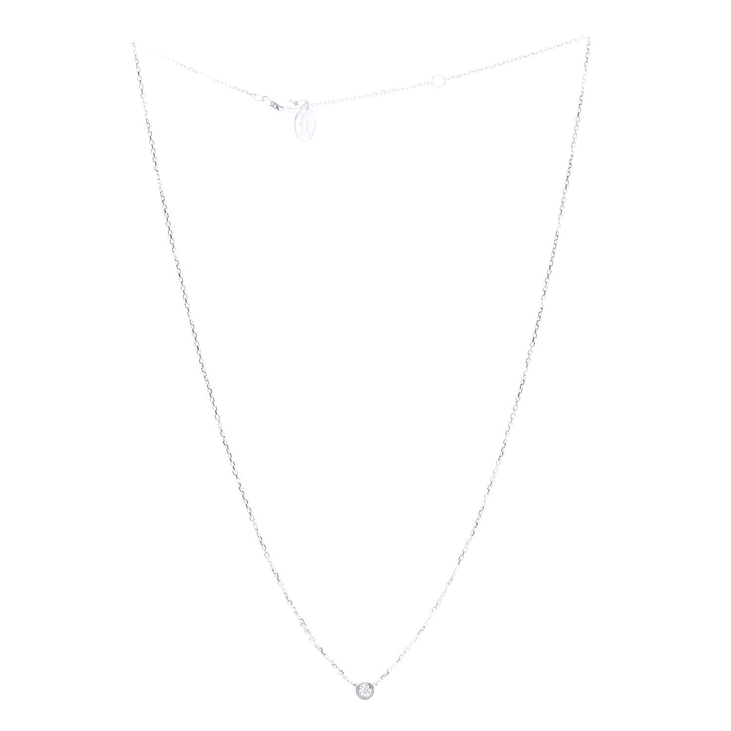 Cartier 18K White Gold Diamond XS D'Amour Pendant Necklace 3 of 6
