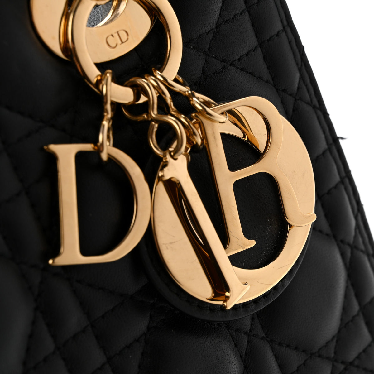 Christian Dior Lambskin Cannage Medium Lady Dior Black 21 of 25
