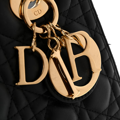 Christian Dior Lambskin Cannage Medium Lady Dior Black 21 of 25