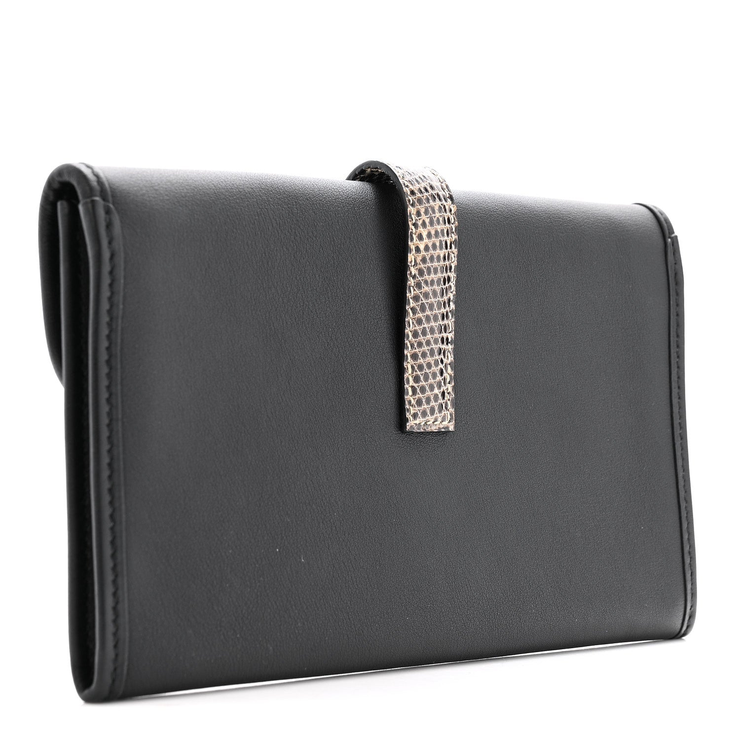 Hermes Swift Lizard Jige Touch Duo Clutch Black Ombre 3 of 7