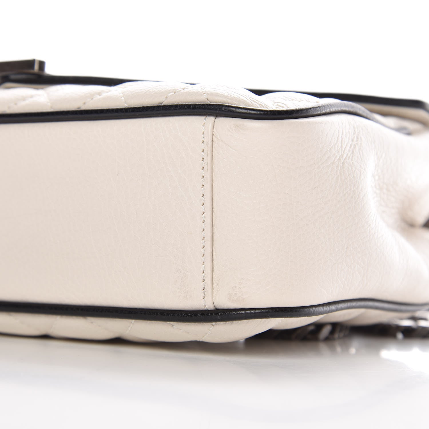 Saint Laurent Sheepskin Tri-Quilt Monogram Medium Soft Envelope Bag White Black 10 of 10
