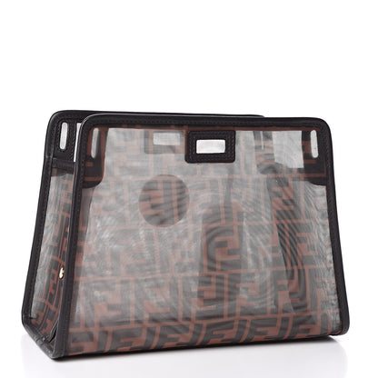 Fendi Mesh Vitello Century FF 1974 Mini Peekaboo Defender Cover Marrone Black Ebano 3 of 10