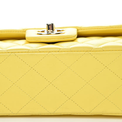 Chanel Lambskin Quilted Medium Double Flap Yellow 8 of 17