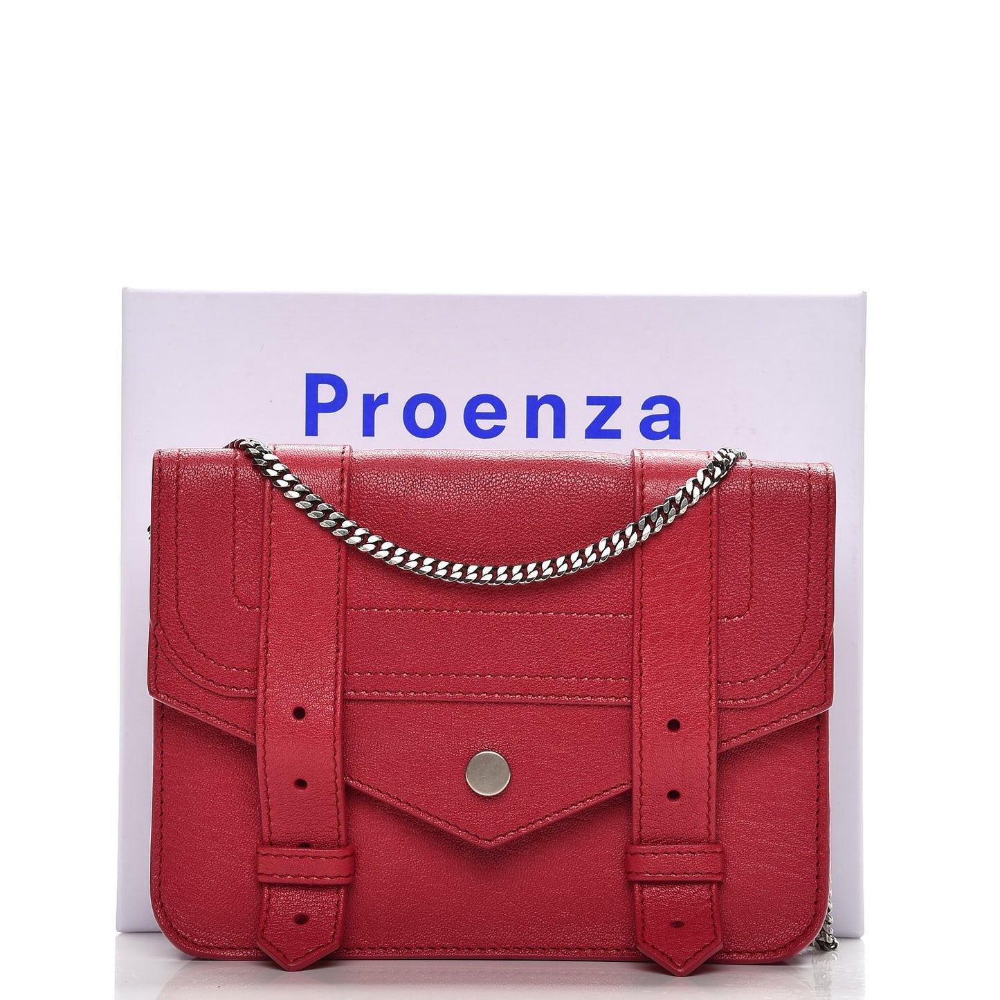 Lambskin PS1 Large Chain Wallet Red