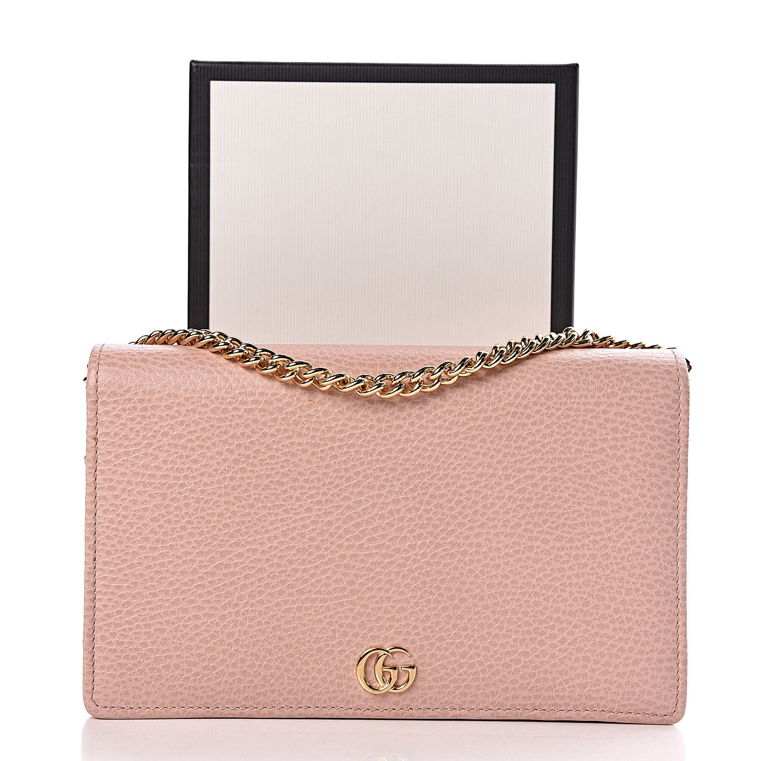 Gucci Dollar Calfskin Mini GG Marmont Chain Wallet Perfect Pink 10 of 10